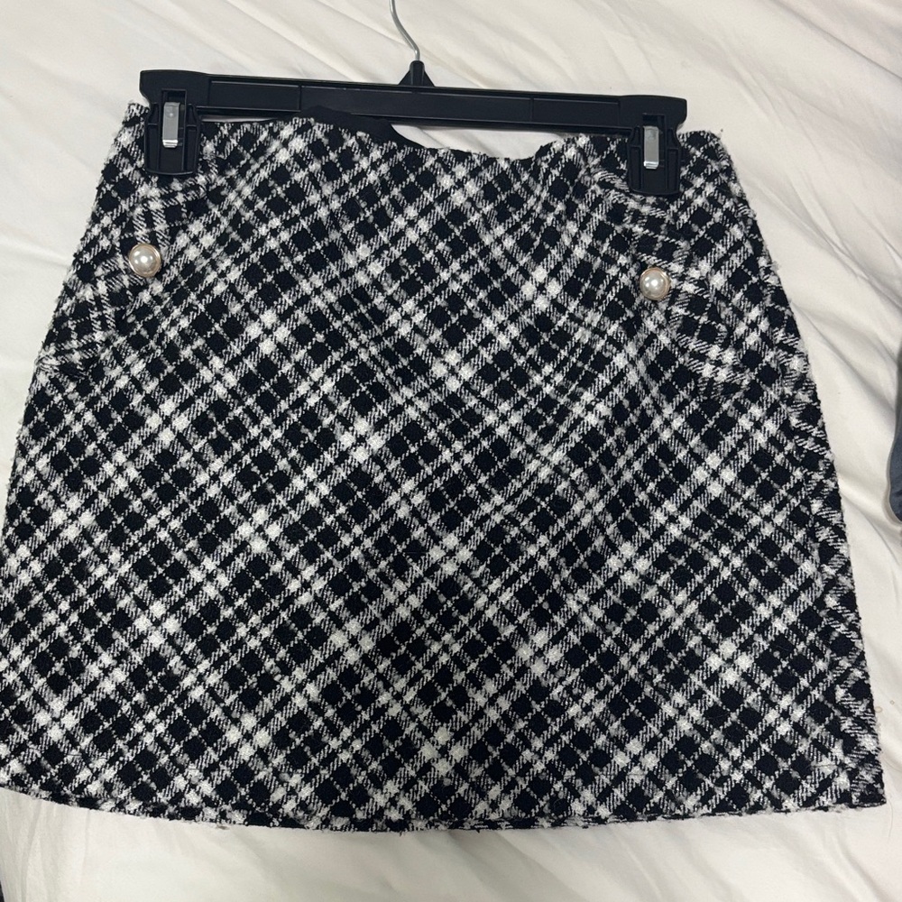 Forever 21 Black and White Checkered Mini Skirt